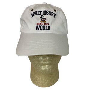 Walt Disney World Since 1971 Mickey Mouse White Embroidered Baseball Cap Adjusta